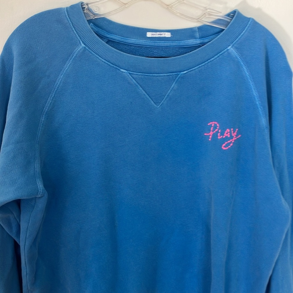 MOTHER denim Don't Sweat It - Play Blue Crewneck Sweatshirt